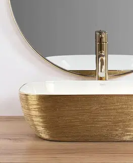 Umývadlá REA - Umývadlo na dosku Belinda White GOLD BRUSH REA-U7422