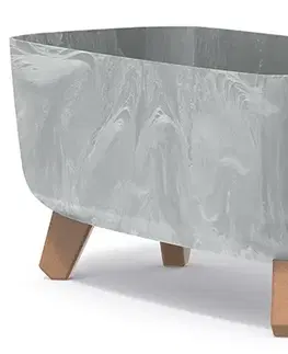 Kvetináče a truhlíky NABBI DGCL400E plastový kvetináč na nožičkách 39 cm sivý betón