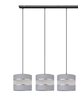Svietidlá  Luster na lanku HELEN 4xE27/15W/230V šedá/čierna W-L 0801/4 BK-B +GR+SL+MAT