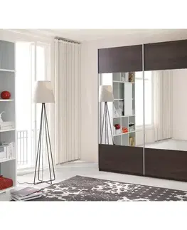 Šatníkové skrine Skriňa Vario so zrkadlom dub sonoma čokoláda 175 cm