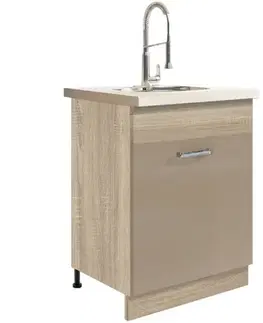 Kuchynské skrinky stojace Kuchynská skrinka Premio 11D sonoma/biely/cappuccino lesk