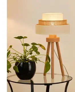 Lampy BRILAGI - Stolná lampa DENVER LUNETA 1xE27/15W/230V béžová/hnedá/krémová 608053