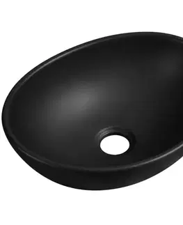 Umývadlá CERANO - Umývadlo keramické Minio - na dosku - čierna matná - 34,5x26 CER-477008