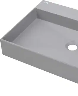 Sanitárna keramika DEANTE - Correo šedá metalic - Granitové umývadlo, na dosku - 60x40 cm CQR_SU6S