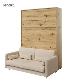 Postele Dig-net nábytok Posteľ Lenart BED CONCEPT s pohovkou | dub artisan 160 x 200 cm