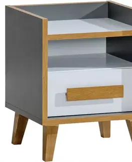 Sektorový nábytok Nočný stolík W11 Werso Riviera/Biely/Antracyt