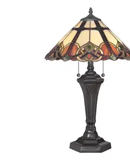 Lampy Elstead QZ-CAMBRIDGE-TL - Stolová lampa Tiffany BELLE 2xE27/75W/230V QZ-CAMBRIDGE-TL