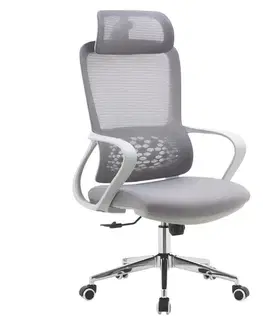 Kancelárske stoličky KONDELA Foster Typ 1 kancelárske kreslo sivá / chróm