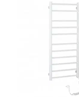 Radiátory do kúpeľne CERANO - Elektrický sušiak uterákov Domenico - 187 W - biela lesklá - 1160x550 mm LIV-W-ER-11-55