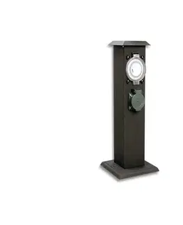 Záhradné lampy  XSMM-202 FT - Vonkajší zásuvkový stĺpik s časovačom 2Z IP44 XSMM-202 FT