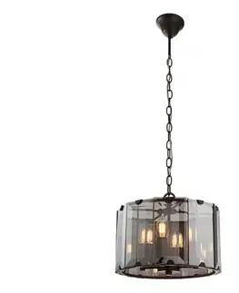 Svietidlá Endon 61281 - Luster na reťazi CLOONEY 4xE14/40W/230V čierna/dymová 61281