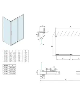 Sprchové dvere POLYSAN - LUCIS LINE obdĺžniková sprchová zástena 1000x800 L/P varianta DL1015DL3315