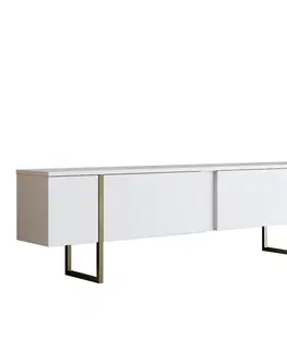 TV stolíky TV stolík Luxe - White, Gold