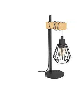 Lampy Eglo 780173 - Stolná lampa TABODI 1xE27/40W/230V hnedá/čierna 780173
