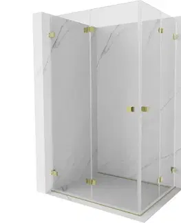Sprchovacie kúty MEXEN/S - Lunar-F Duo sprchovací kút skladacie dvere 95 x 85, transparent, zlato 836-095L-085P-50-00