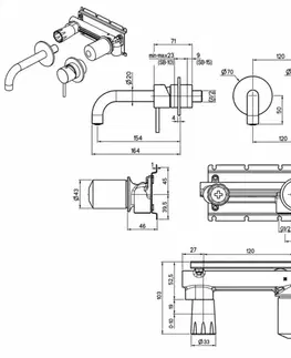 Kúpeľňové batérie SAPHO - ULTRAMIX 2-prvková podomietková umývadlová batéria 15cm, čierná mat UT118B