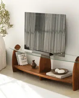 TV stolíky TV stolík Surf - Chesnut, Transparent
