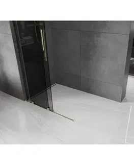 Sprchové dvere MEXEN/S - Velar L Sprchová zástena posuvná Walk-in 90 x 200, grafit 8 mm, zlato 871-090-003-43-50