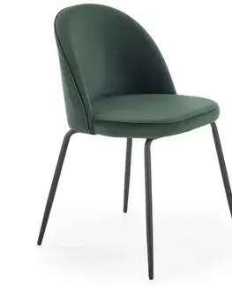 Čalúnené stoličky Stolička K314 Velvet/Kov Tmavozelený