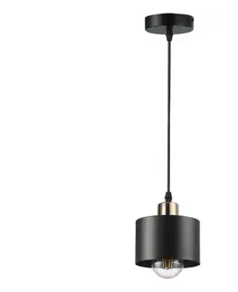 Svietidlá  Luster na lanku 1xE27/35W/230V pr. 12 cm čierna/zlatá 5903271845170