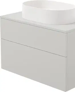 Kúpeľňový nábytok DEANTE - Prizma cashmere kúpeľňová skrinka, s granitovým umývadlom - 55x35 cm; SDKB8SAU6S