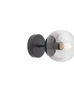 Svietidlá Redo 01-2175 - nástenné svietidlo SEMIA 1xE14/28W/230V čierne/dymové 01-2175