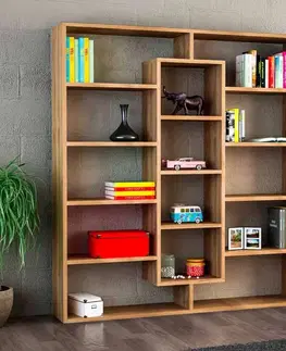 Regály SAMPLE designová knižnica, orech