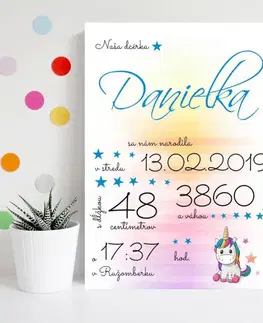 Tabuľky s venovaním (darčeky) Darček - Narodeninová tabuľka pre bábätko