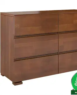 Komody do spálne Komoda drevená buk 6s Skandica Vestre Orech