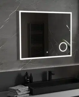 Kúpeľňové zrkadlá MEXEN - Kala zrkadlo s osvetlením s kozmetickým zrkadlom 100 x 80, LED 600 9820-100-080-611-00