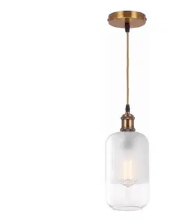 Svietidlá BRILAGI - LED závesné svietidlo na lankách RETRO GLASS 1xE27/60W/230V pr. 14 cm zlatá/biela NSTK7777+AI0178