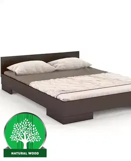Dvojlôžkové postele Posteľ drevené  buk Skandica Spectrum Nízka 200x200 Palisander