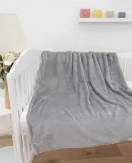 Deky MKLozkoviny.sk Detská deka do postieľky mikroplyš Exclusive 80 × 100 cm – Laura svetlo sivá