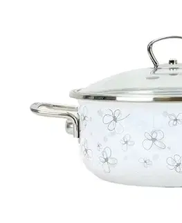 Hrnce BELIS - Randlík s pokrievkou 1,25L, 16cm biely PREMIUM