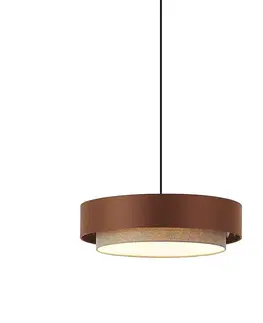 Závesné svietidlá Moderné závesné svietidlo tmavý bronz s sivohnedou farbou 50 cm 3-Lights - Drum Duo