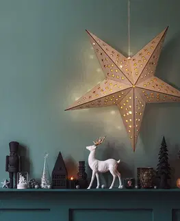 Vianočné dekorácie Solight LED drevená vianočná hviezda, 20x LED, 65cm, 2x AA, 1v293