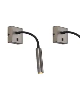 Lampy Sada 2 moderných antracitových nástenných lámp s USB-C - Gosna