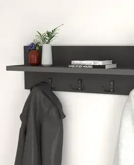 Vešiaky VIRTON nástenný vešiak, antracit 
