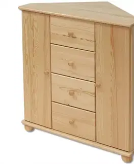 Komody do spálne Komoda z Borovice KD134 surová