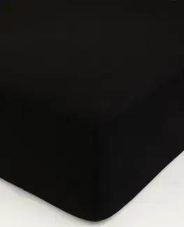 Plachty MKLozkoviny.sk Jersey plachta s elastanom Deluxe 140 × 200 cm – čierna