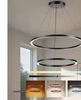 Svietidlá BRILAGI - stmievateľný LED luster na lanku PORTOFINO LED/98W/230V pr. 80 cm čierna +DO BRI511