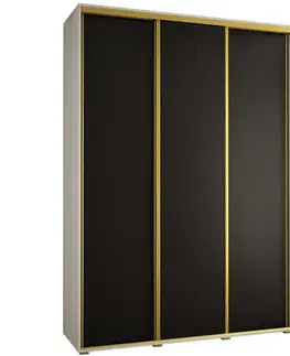 Šatníkové skrine Skriňa 45 Canaris 1 200 biela/čierna/gold