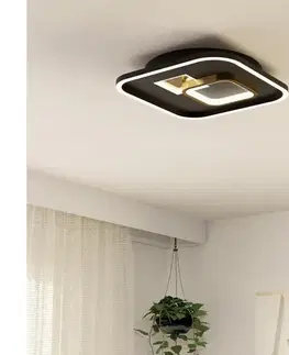Svietidlá Eglo 901245 - LED Stropné svietidlo TIRIOLO LED/16,2W/230V+LED/9,2W čierna/zlatá 901245
