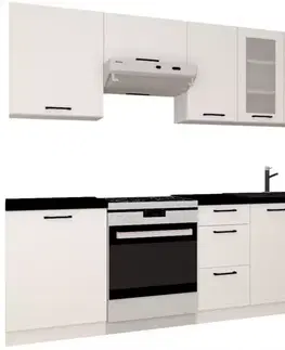 Modulový kuchynský nábytok Kuchynská linka 180/240 biely hrášok mat bez dosky