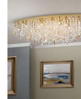 Svietidlá Orion - Krištáľové stropné svietidlo CRYSTALRIVER 21xG9/40W/230V zlatá DLU 2517/120x45 gold