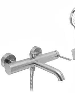 Kúpeľňové batérie REA - Vaňová nástenná batéria Rivo Brush Nickel REA-B7506