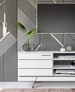TV stolíky KAROLINE televízny stolík, biely
