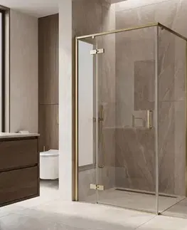 Sprchovacie kúty REA - Sprchovací kút Bruno 100x80 Brush Gold REA-K3601