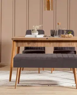 Jedálenské sety Jedálenský set s rozkladacím stolom a stoličkami (4 kusy) Vina 0701 - 3 - Anthracite, Atlantic