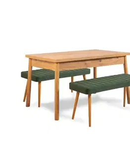 Jedálenské sety Jedálenský set so stolom a lavicou (3 kusy) Costa 1070 - Atlantic Pine, Green